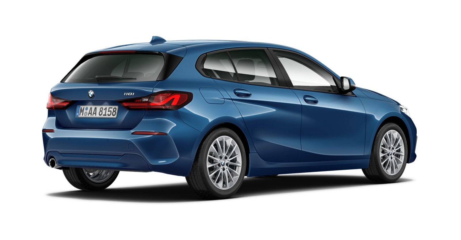 BMW BMW 1er in Blau von hinten BMW BMW 1er in Blau von hinten