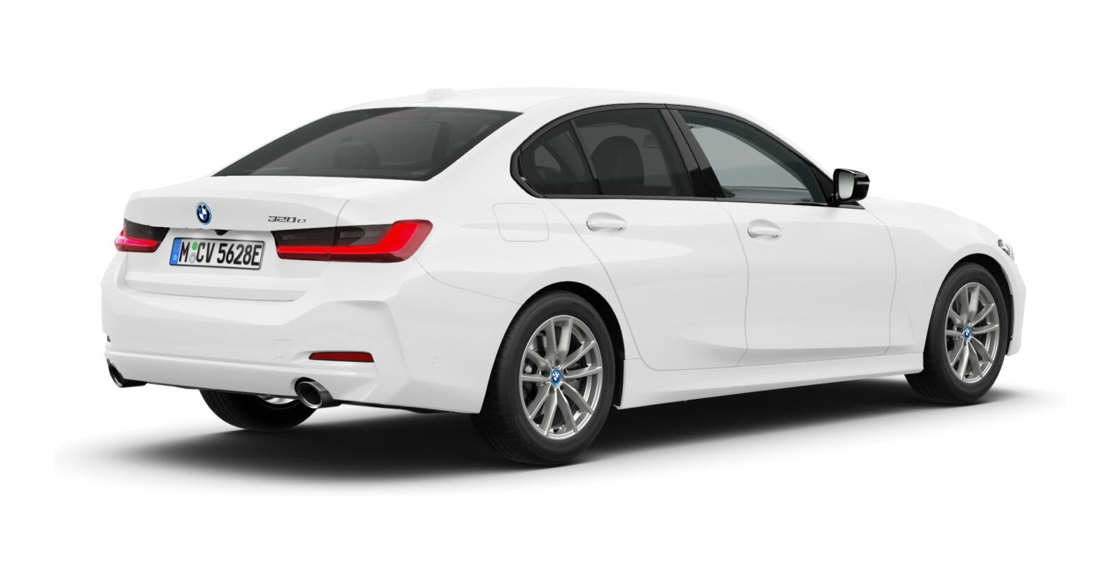BMW BMW 3er in Weiß von hinten BMW BMW 3er in Weiß von hinten