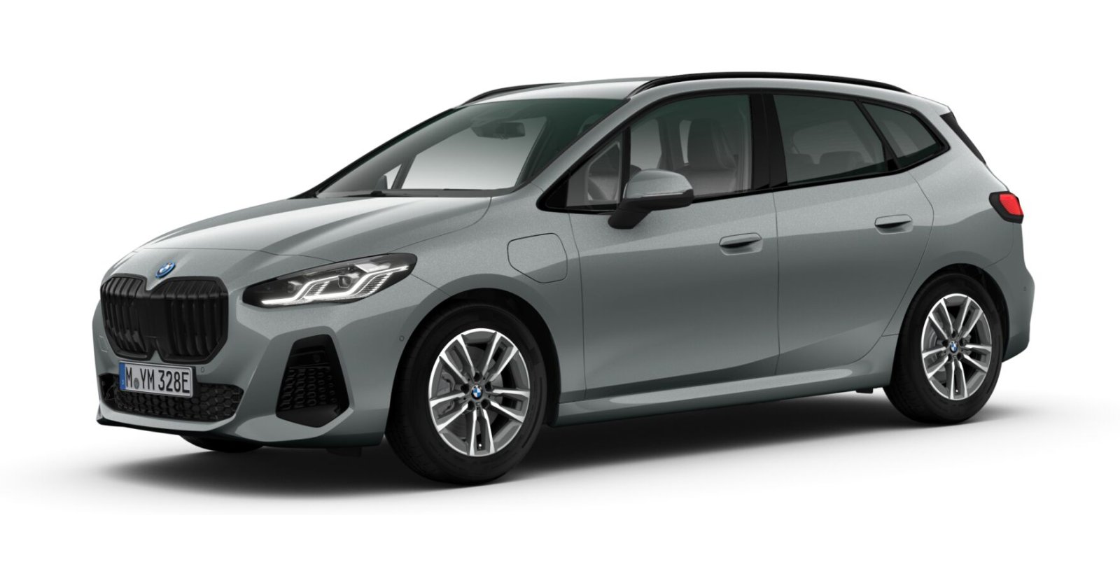 BMW 225e xDrive Active Tourer in Grau von vorne BMW 225e xDrive Active Tourer in Grau von vorne