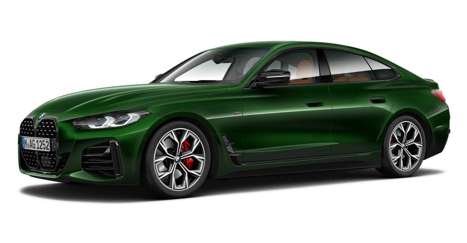 BMW M440i xDrive Gran Coupé in Grün von vorne