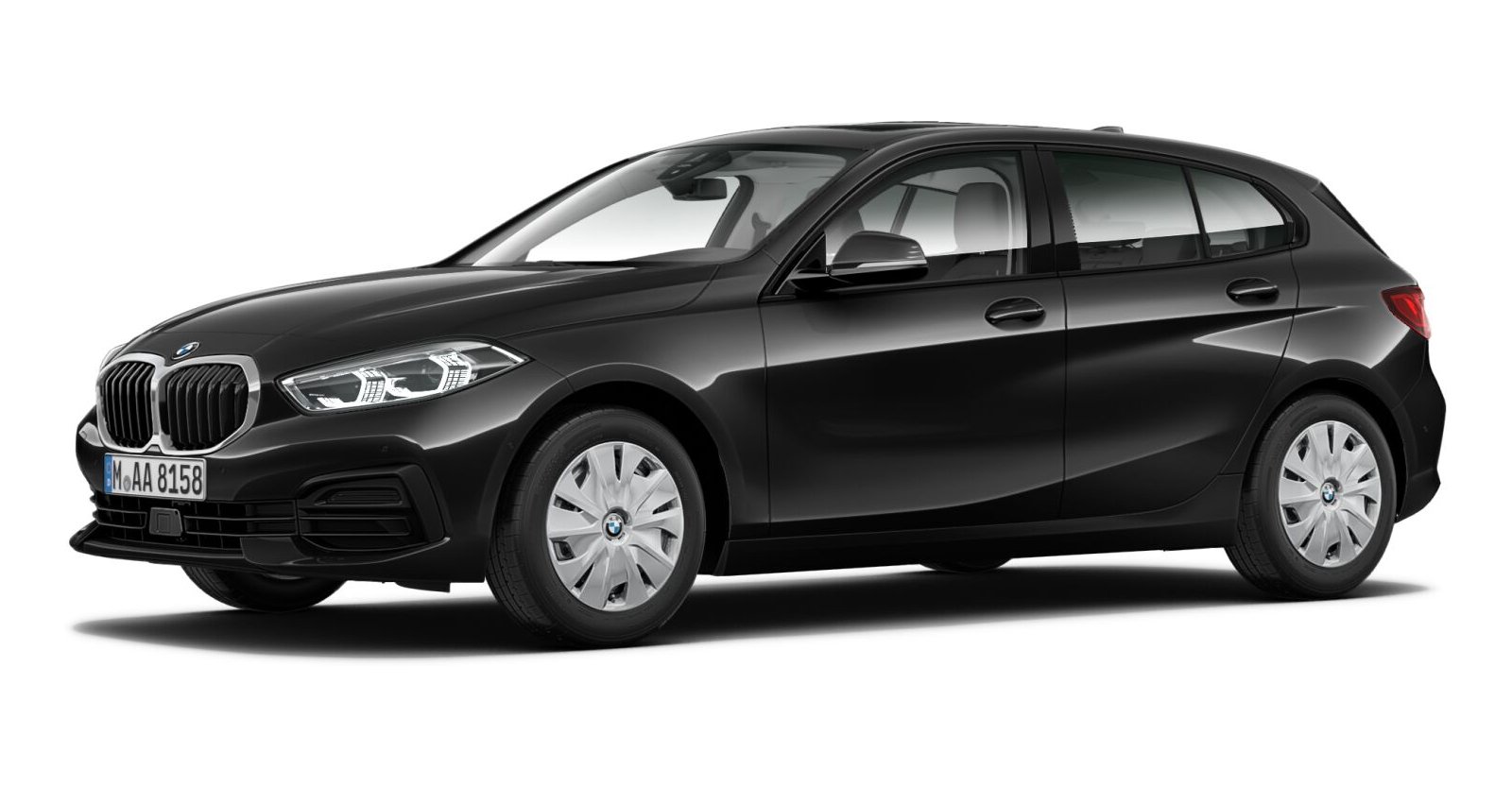 BMW BMW 1er in Schwarz von vorne BMW BMW 1er in Schwarz von vorne