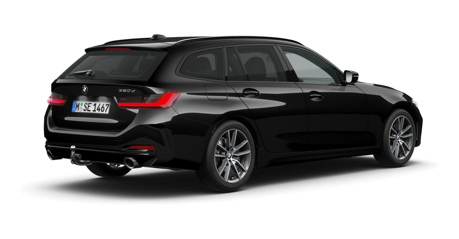 BMW BMW 3er in Schwarz von hinten