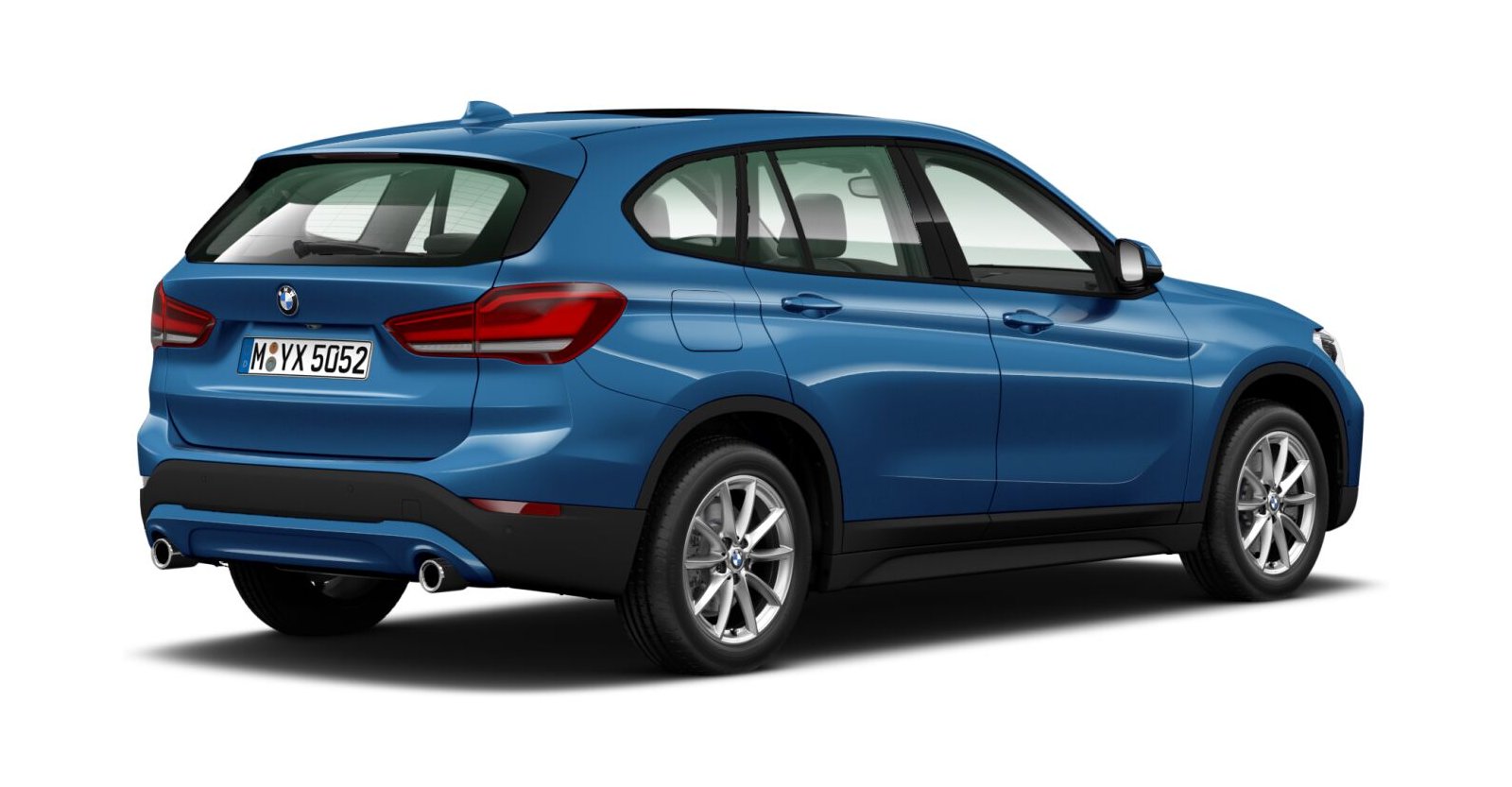 BMW BMW X in Blau von hinten BMW BMW X in Blau von hinten