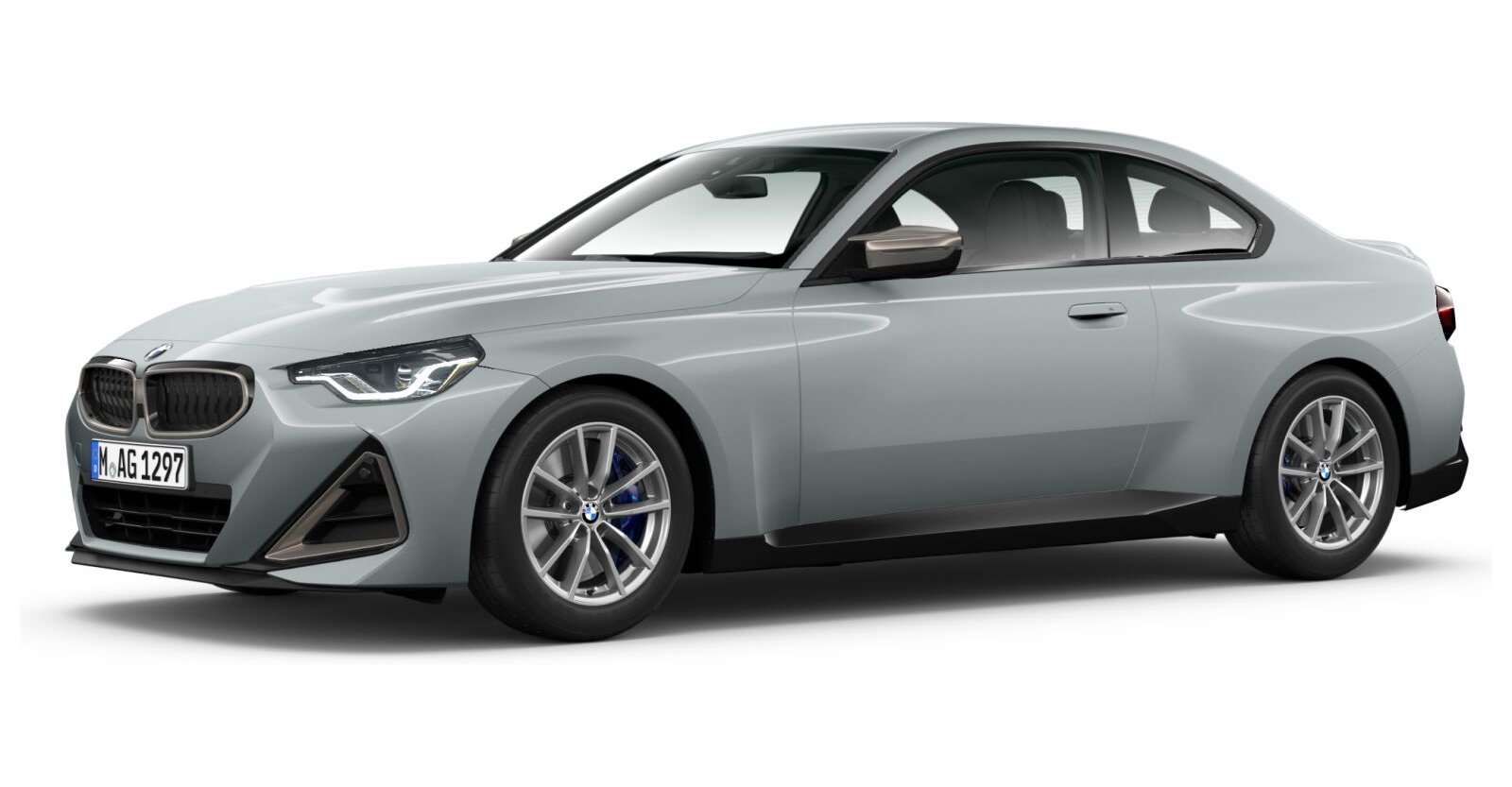 BMW M240i xDrive Coupé in Grau von vorne