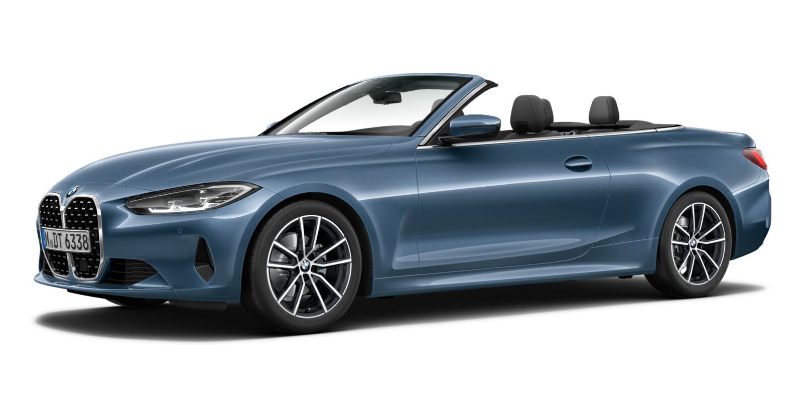 BMW 420i Cabrio in Blau von vorne BMW 420i Cabrio in Blau von vorne
