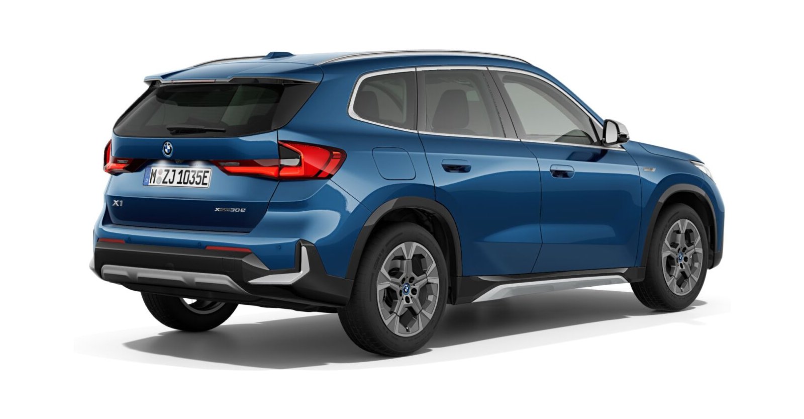 BMW BMW X in Blau von hinten BMW BMW X in Blau von hinten