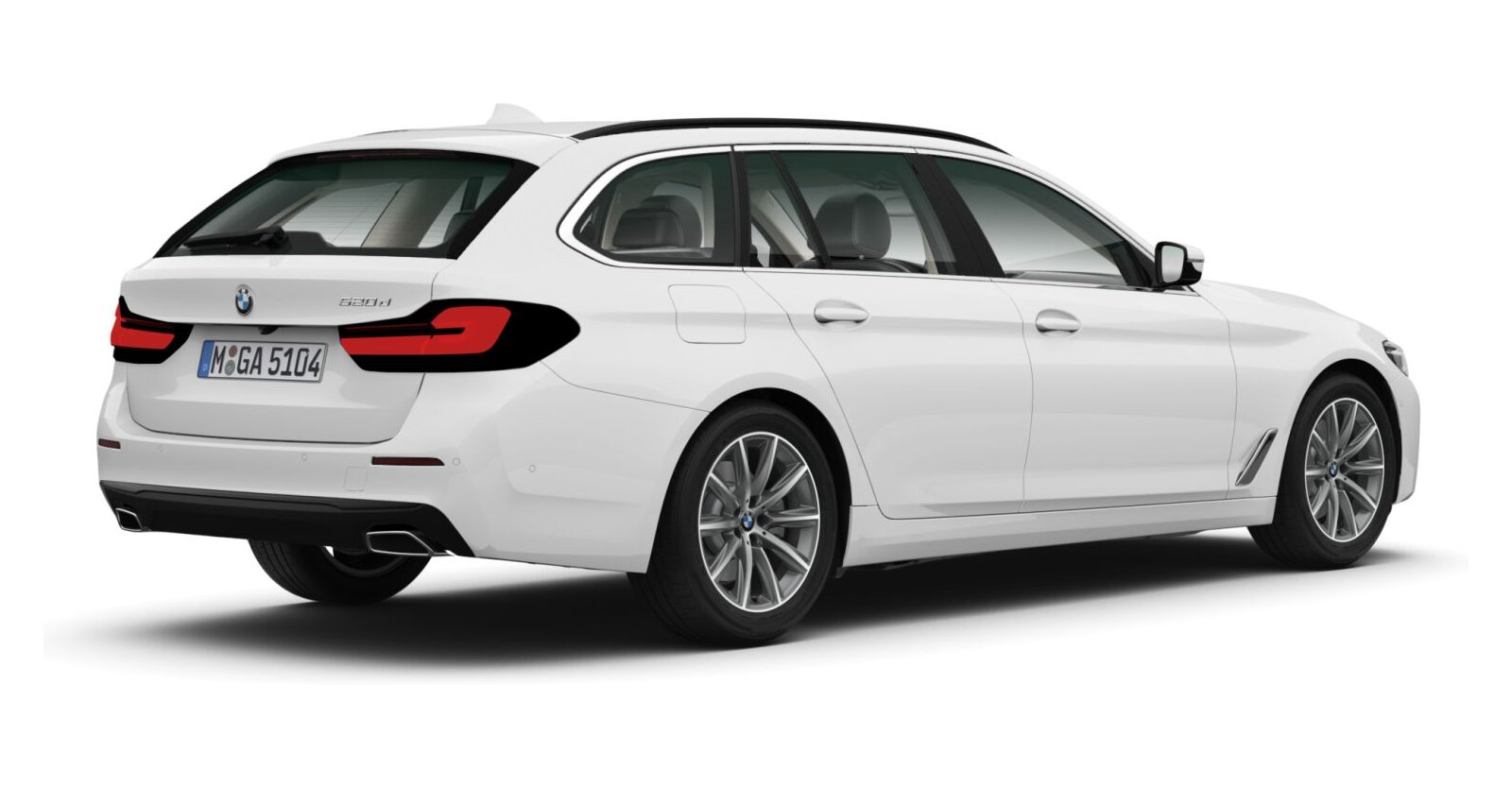BMW BMW 5er in Weiß von hinten