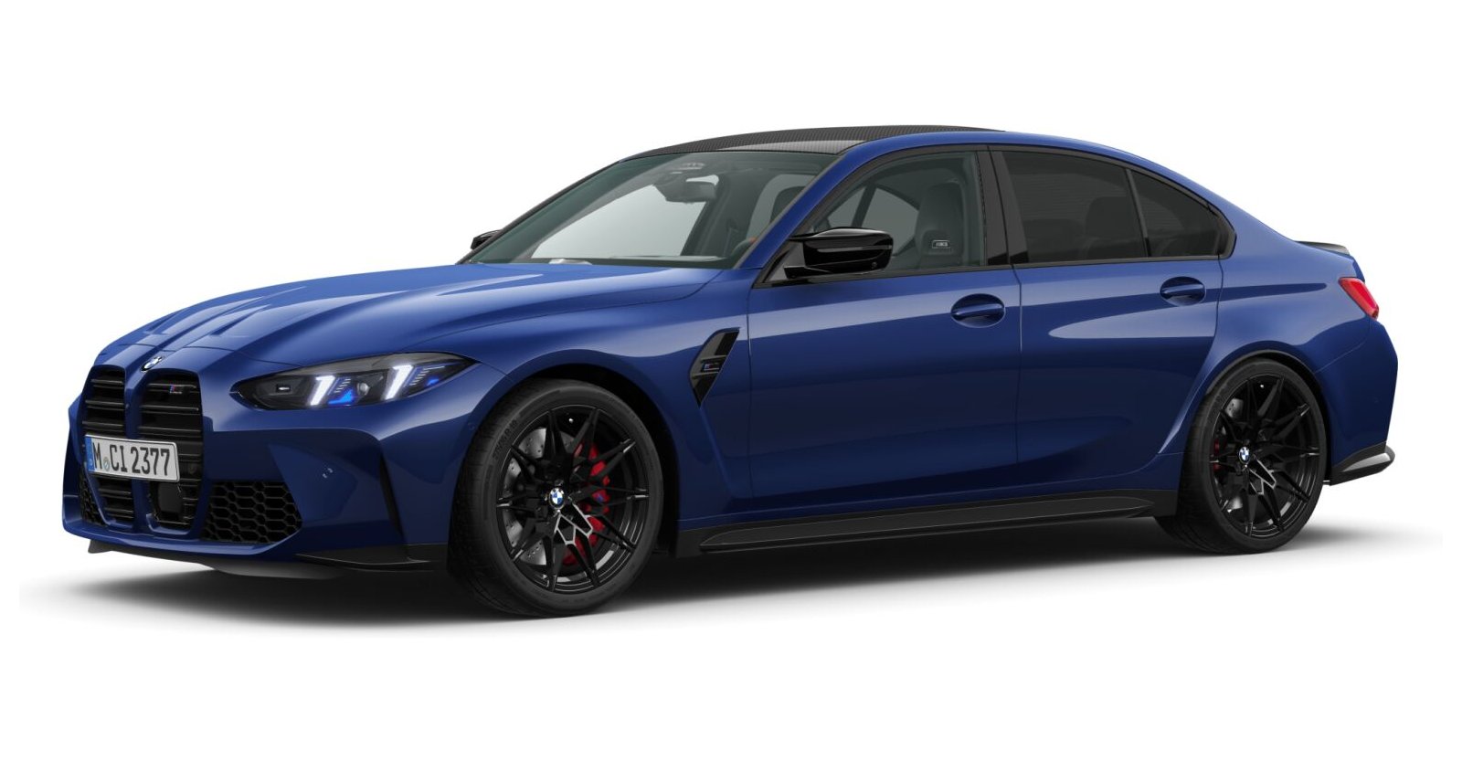 BMW M3 Competition Limousine mit M xDrive in Blau von vorne BMW M3 Competition Limousine mit M xDrive in Blau von vorne