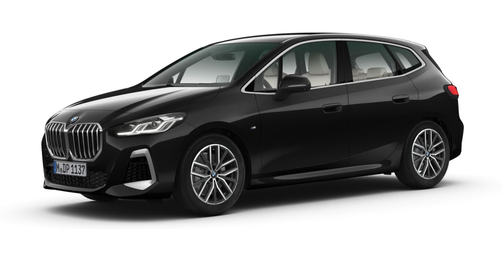 BMW 223i Active Tourer in Schwarz von vorne BMW 223i Active Tourer in Schwarz von vorne