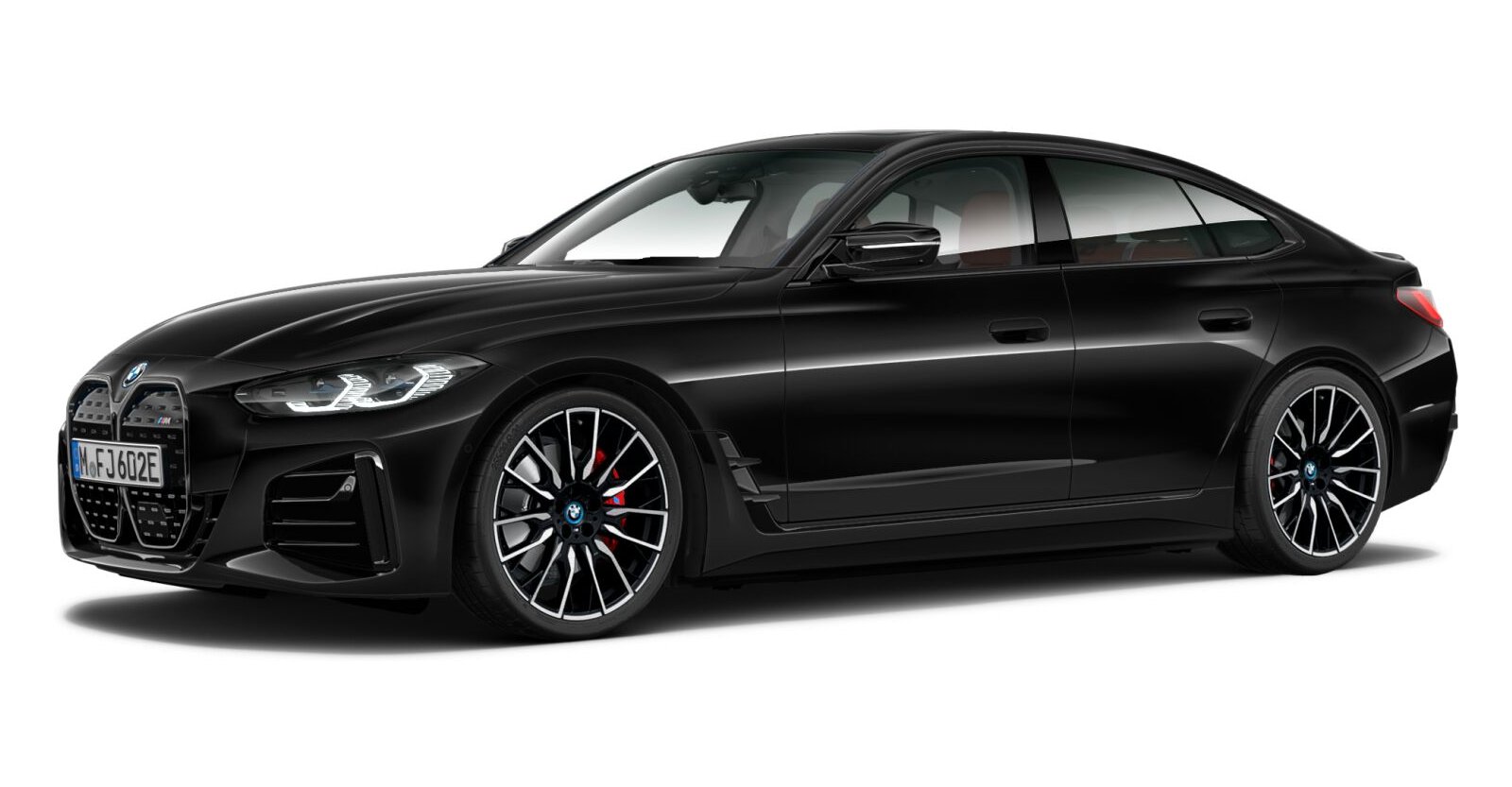 BMW i4 M50 Gran Coupé in Schwarz von vorne BMW i4 M50 Gran Coupé in Schwarz von vorne