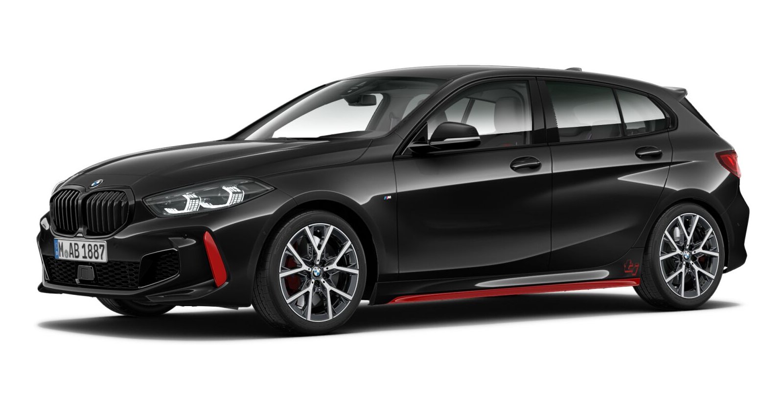BMW BMW 1er in Schwarz von vorne BMW BMW 1er in Schwarz von vorne