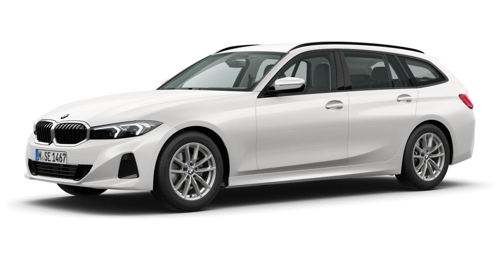 BMW 318d Touring in Weiß von vorne