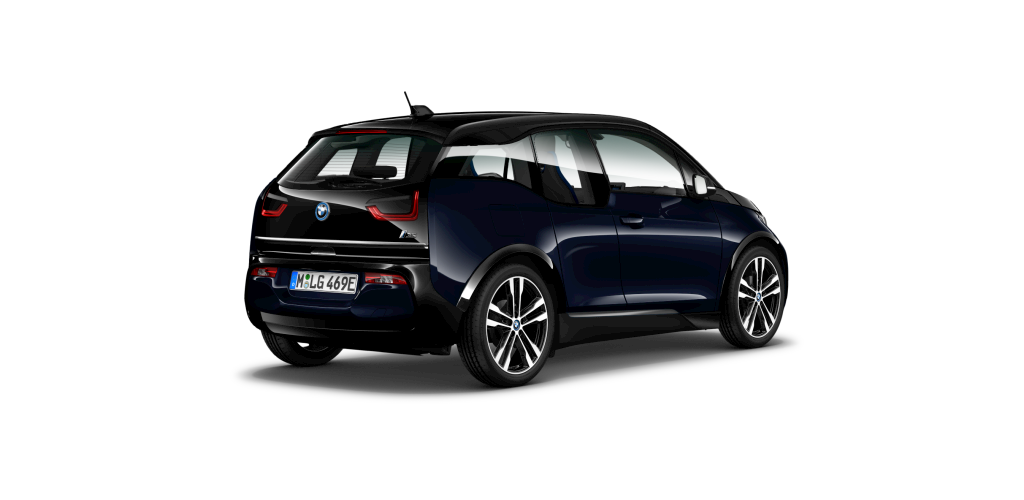 BMW BMW I in Blau von hinten BMW BMW I in Blau von hinten