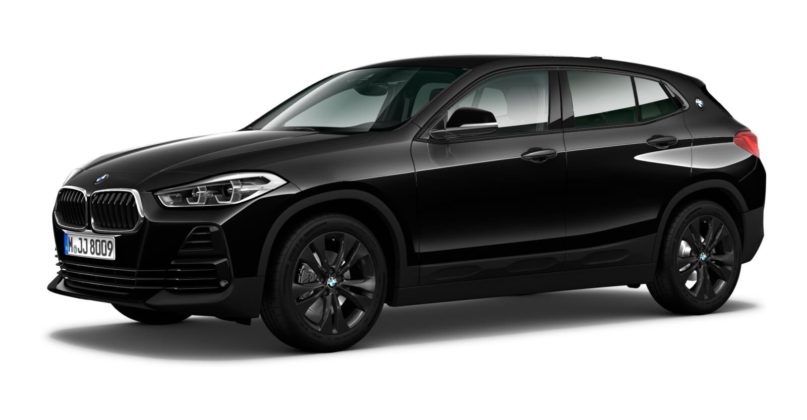 BMW X2 sDrive18i in Schwarz von vorne BMW X2 sDrive18i in Schwarz von vorne