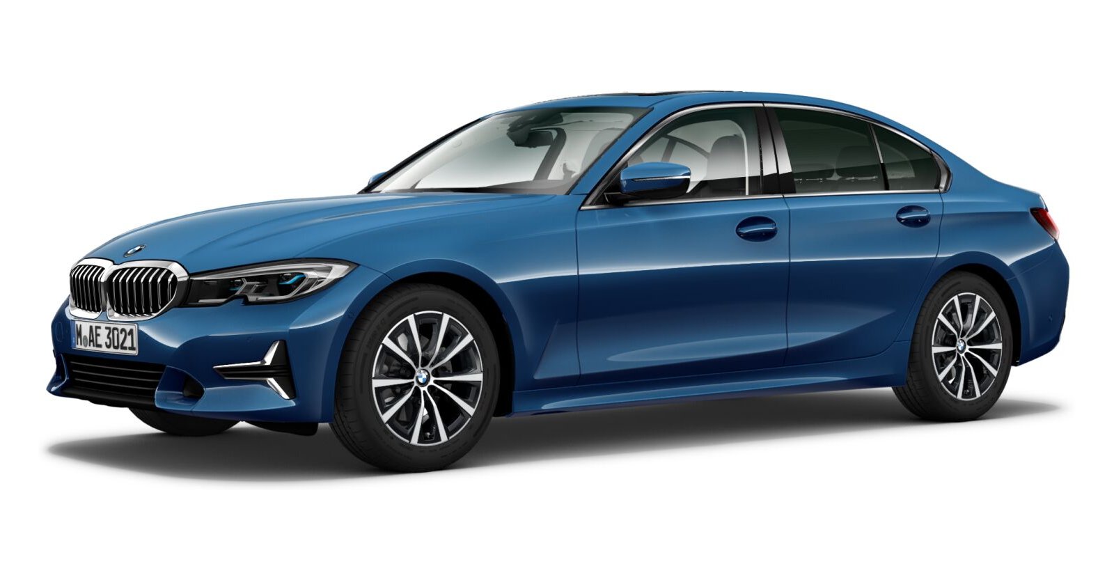BMW 320d xDrive Limousine in Blau von vorne