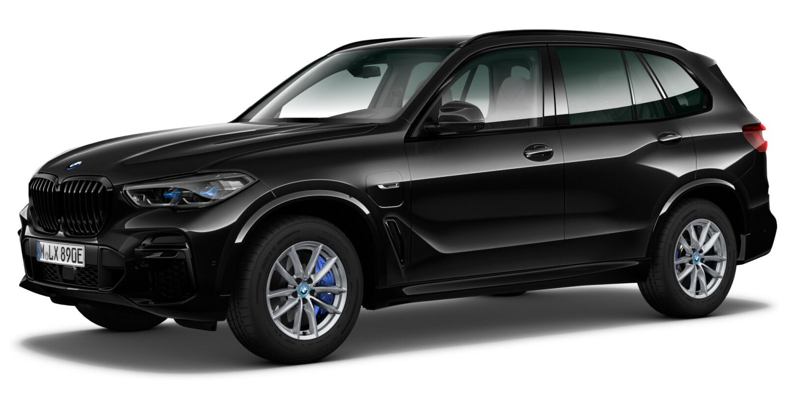 BMW X5 xDrive45e in Schwarz von vorne