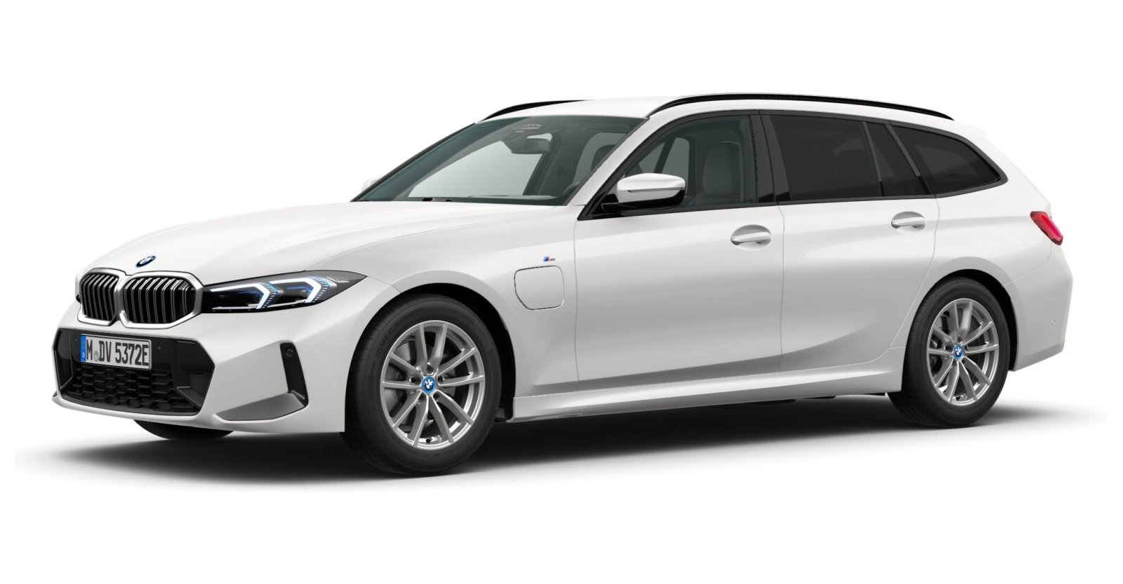 BMW 330e xDrive Touring in Weiß von vorne BMW 330e xDrive Touring in Weiß von vorne