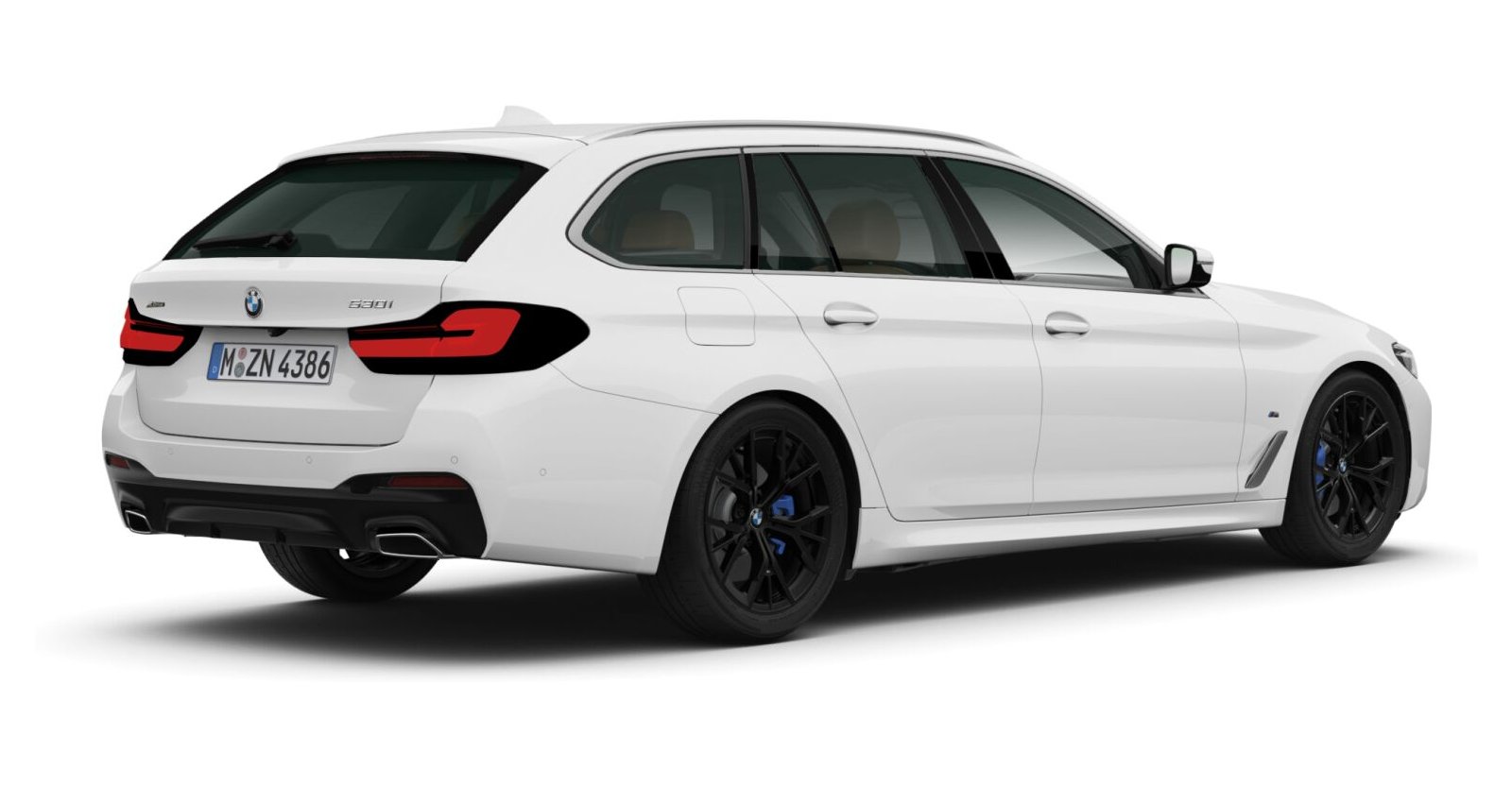 BMW BMW 5er in Weiß von hinten BMW BMW 5er in Weiß von hinten
