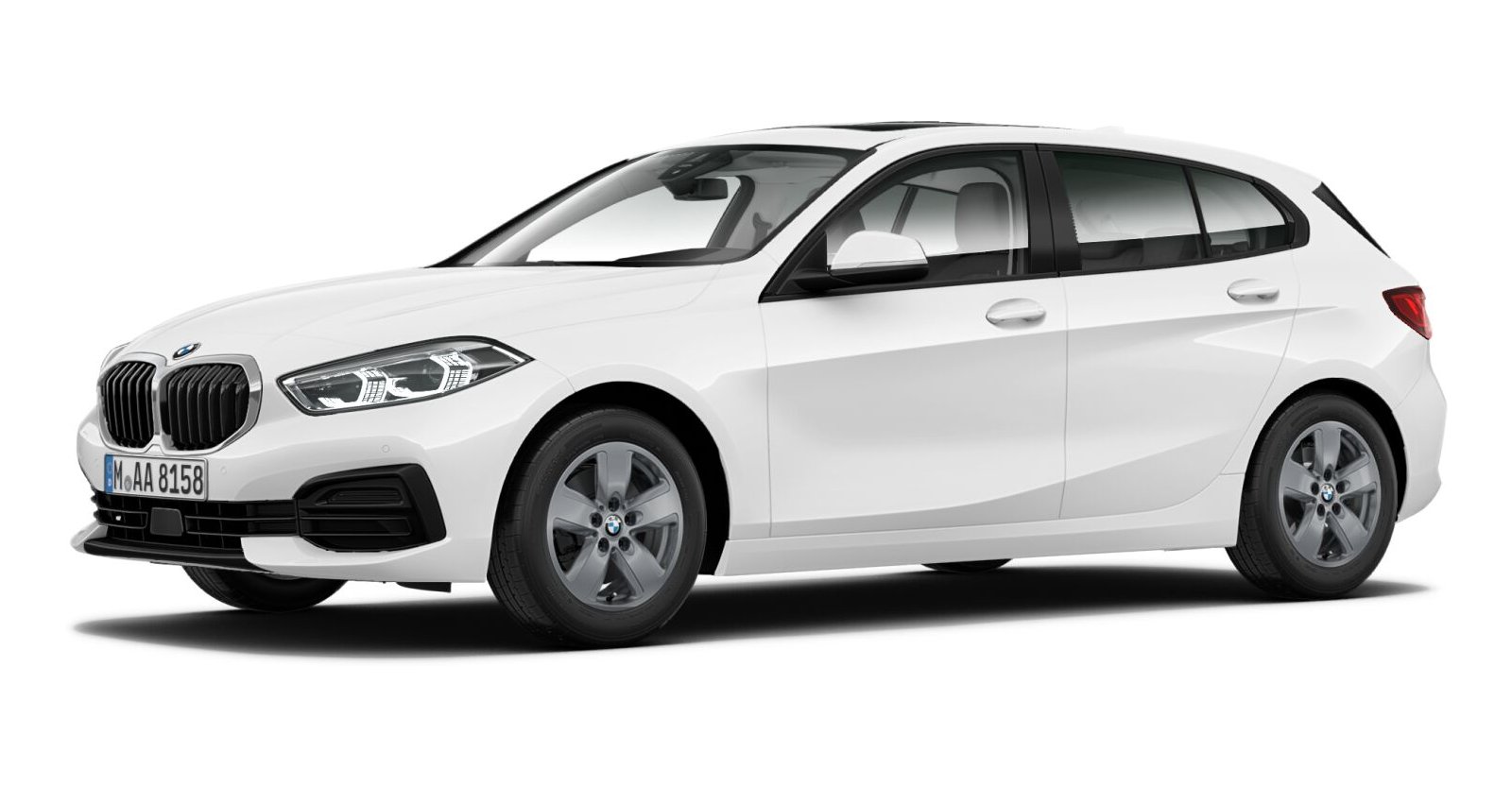 BMW 118i in Weiß von vorne BMW 118i in Weiß von vorne