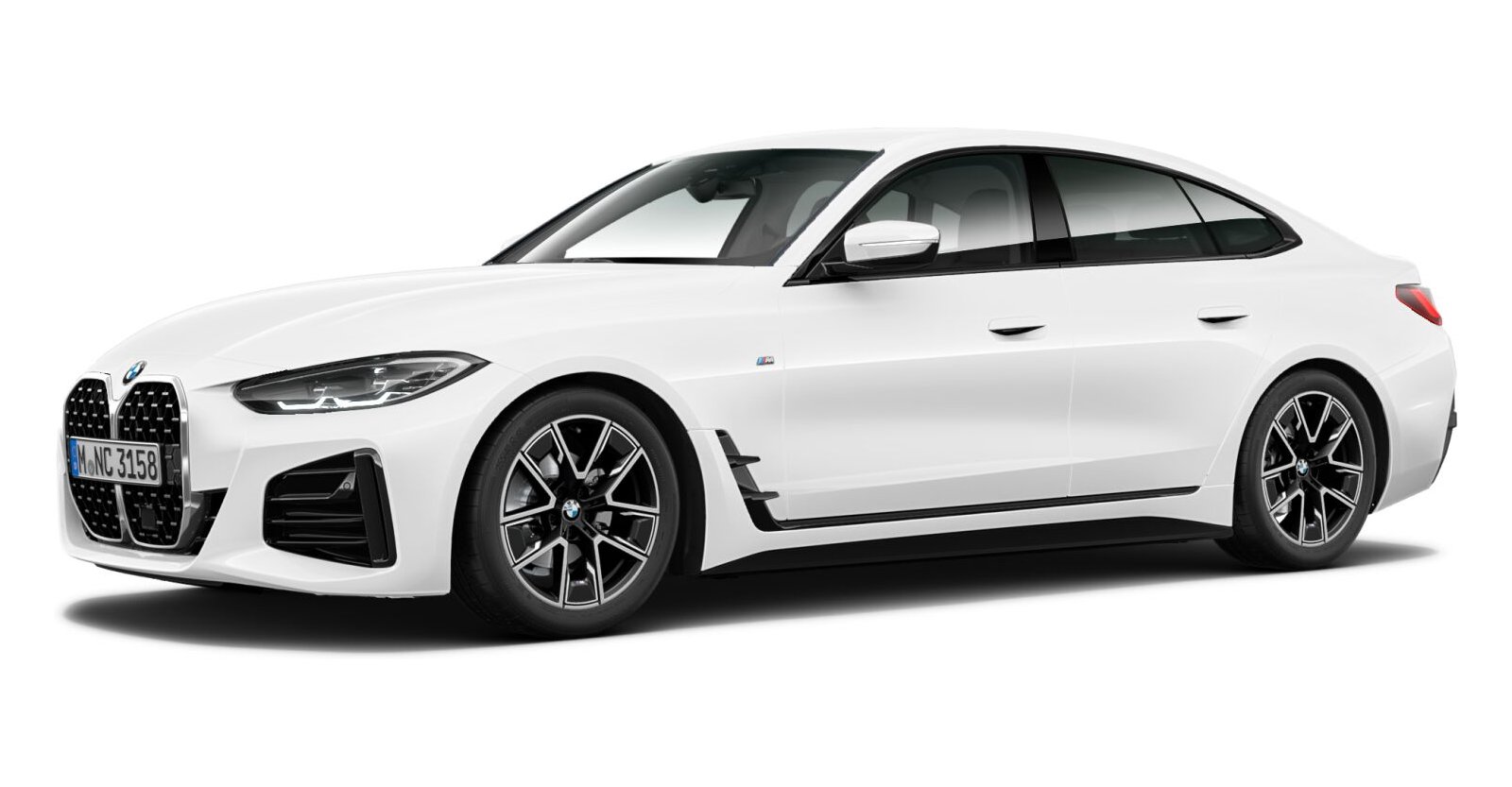 BMW 430i xDrive Gran Coupé in Weiß von vorne
