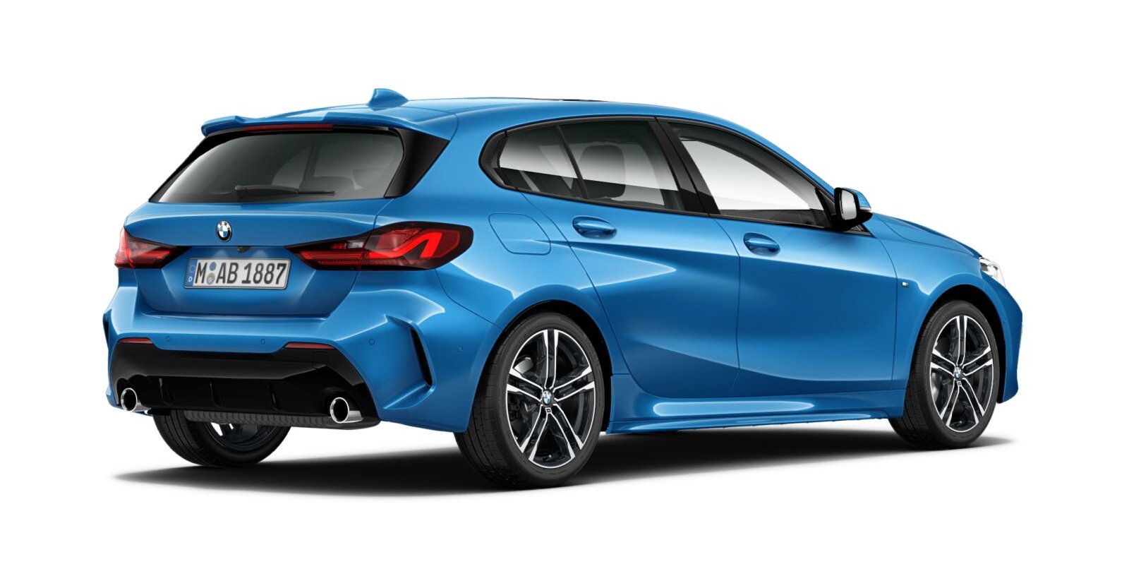 BMW BMW 1er in Blau von hinten BMW BMW 1er in Blau von hinten