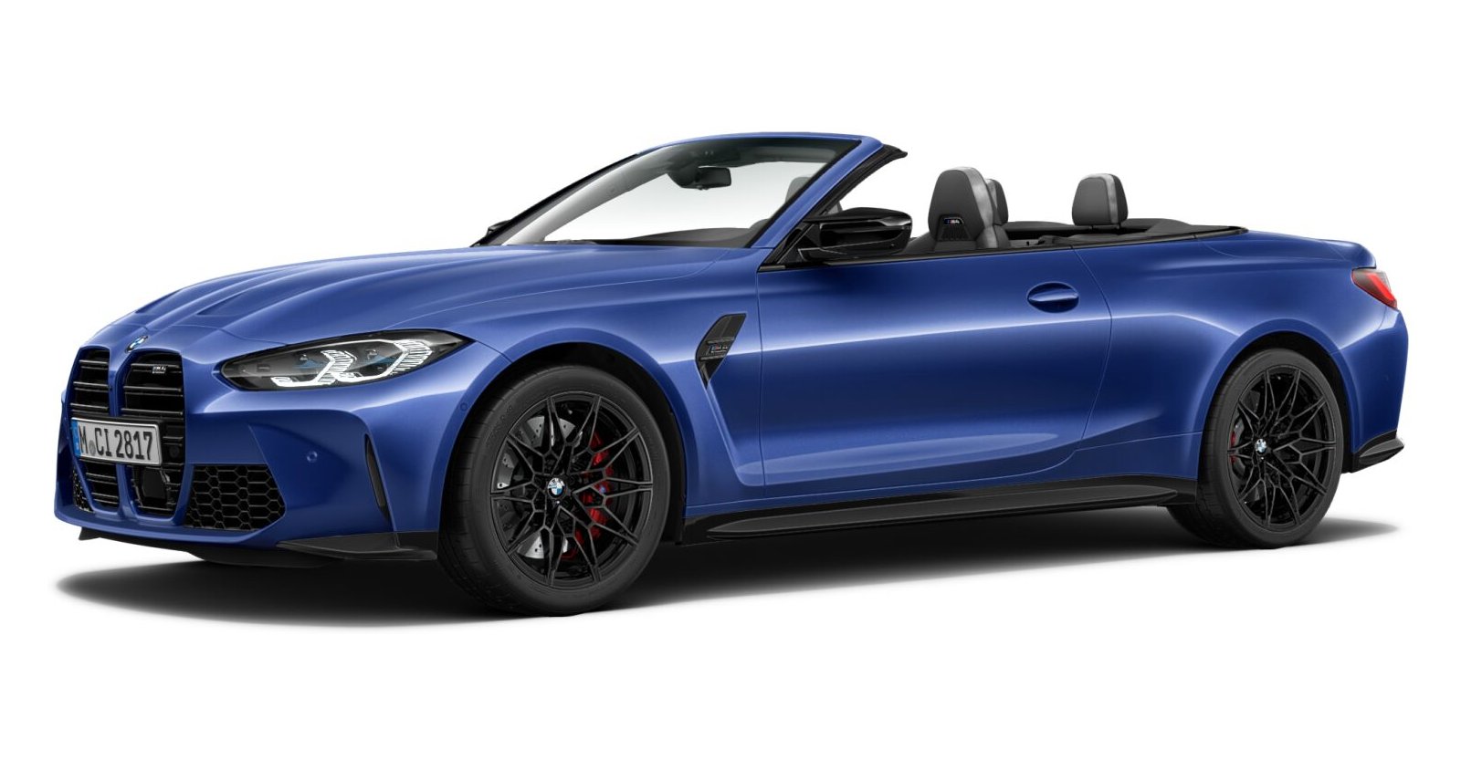 BMW M4 Cabrio Competition mit M xDrive in Blau von vorne BMW M4 Cabrio Competition mit M xDrive in Blau von vorne
