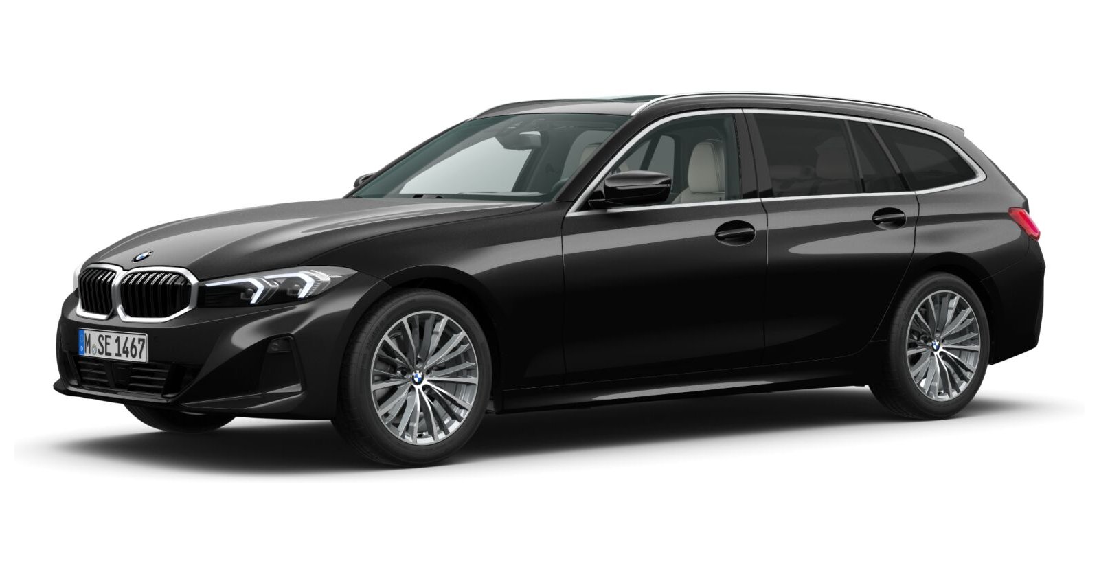BMW BMW 3er in Schwarz von vorne BMW BMW 3er in Schwarz von vorne