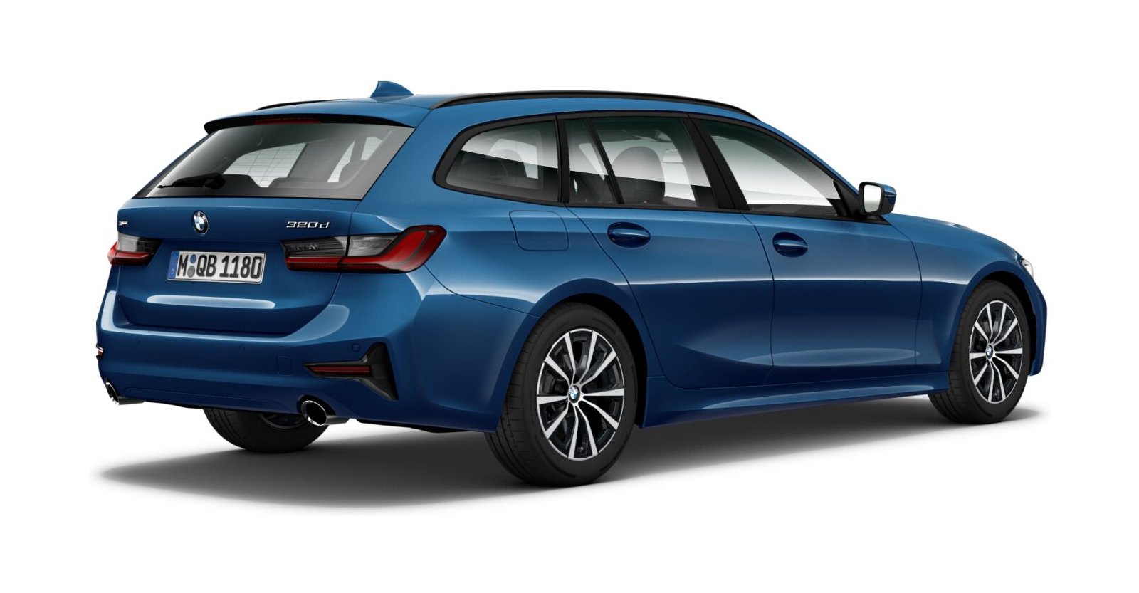 BMW BMW 3er in Blau von hinten BMW BMW 3er in Blau von hinten