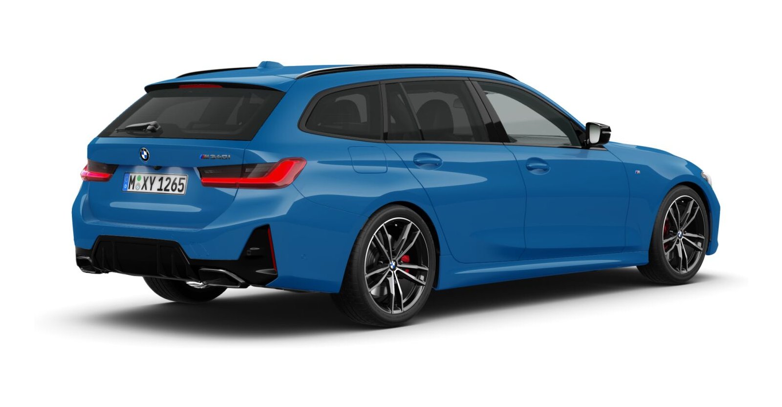 BMW BMW 3er in Blau von hinten