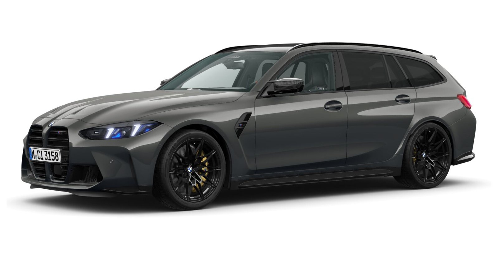 BMW M3 Competition Touring mit M xDrive in Grau von vorne BMW M3 Competition Touring mit M xDrive in Grau von vorne