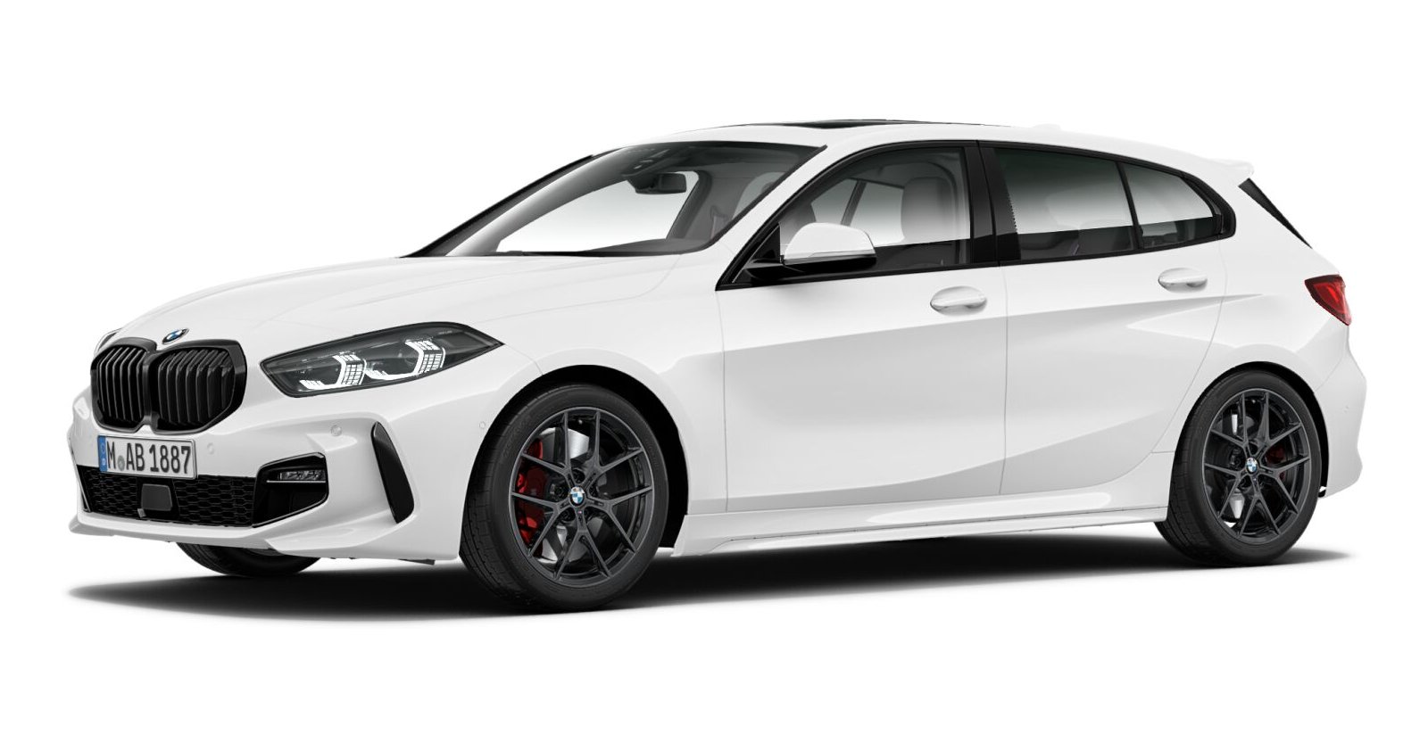 BMW 120i in Weiß von vorne BMW 120i in Weiß von vorne