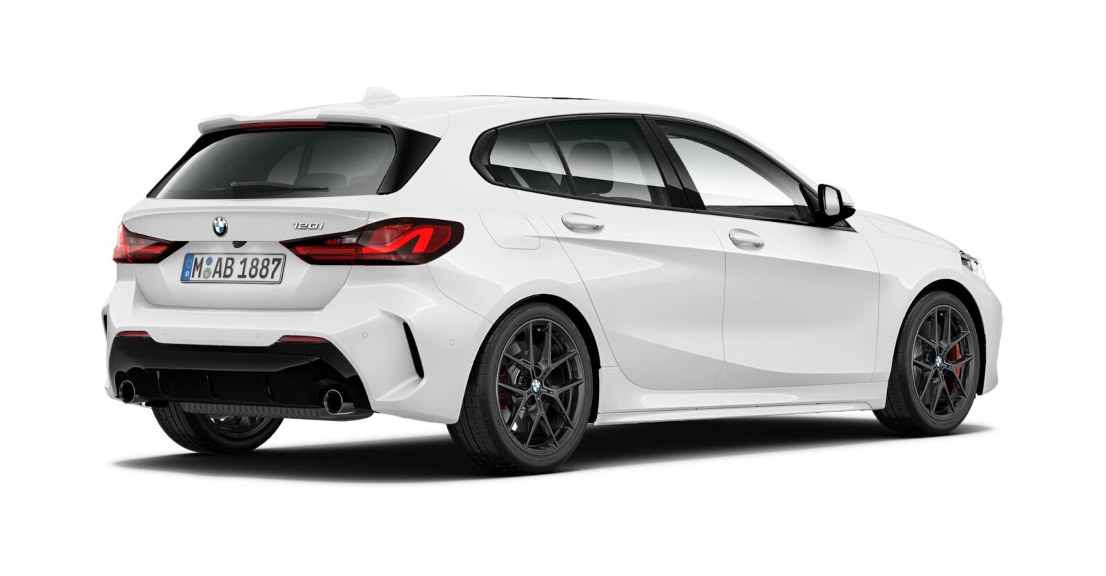 BMW BMW 1er in Weiß von hinten BMW BMW 1er in Weiß von hinten
