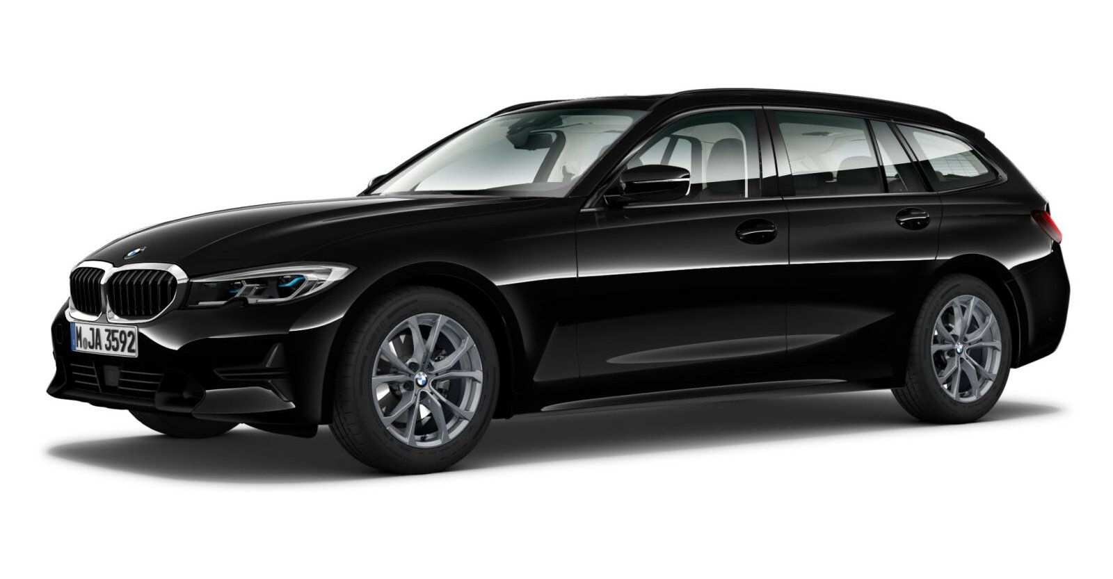 BMW BMW 3er in Schwarz von vorne BMW BMW 3er in Schwarz von vorne
