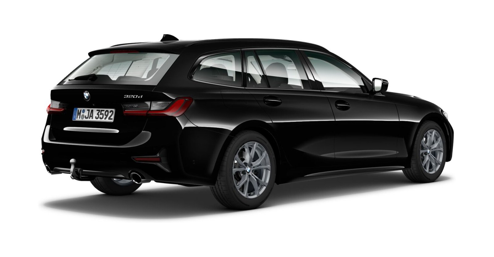 BMW BMW 3er in Schwarz von hinten BMW BMW 3er in Schwarz von hinten
