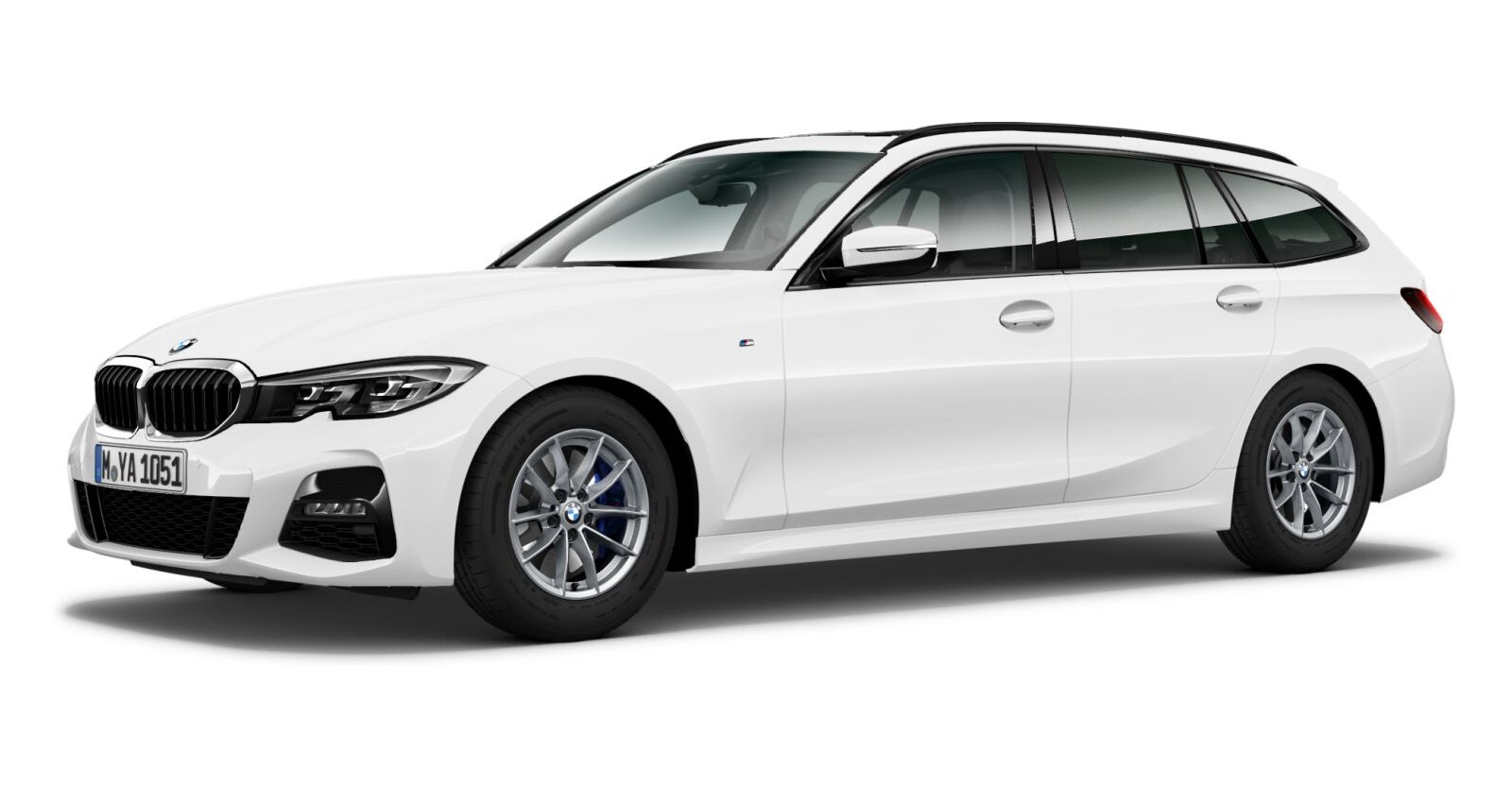 BMW 320i Touring in Weiß von vorne BMW 320i Touring in Weiß von vorne