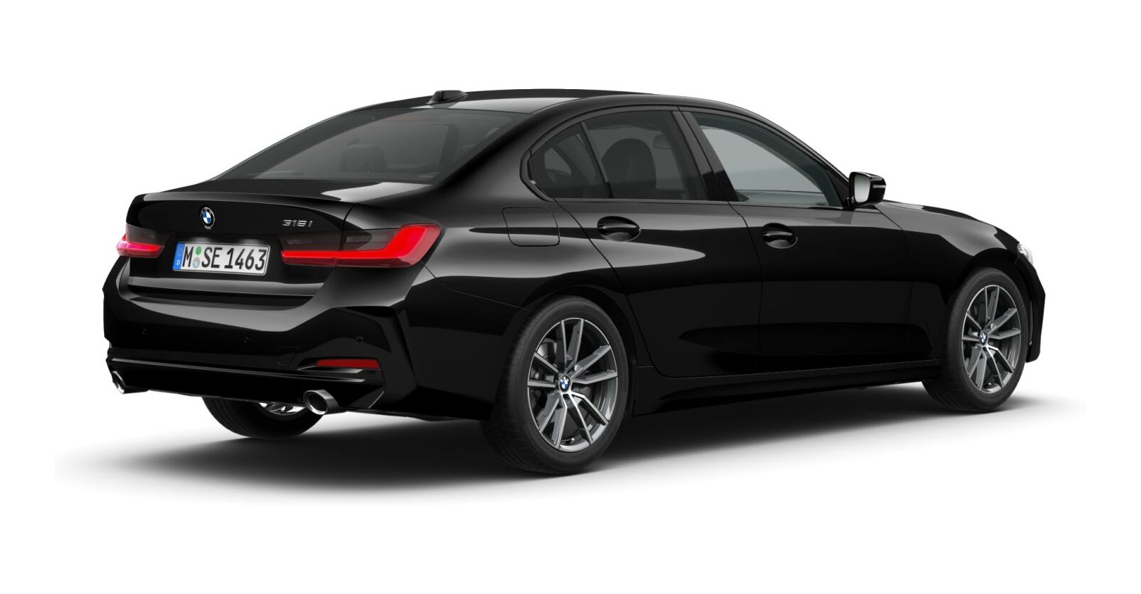 BMW BMW 3er in Schwarz von hinten BMW BMW 3er in Schwarz von hinten