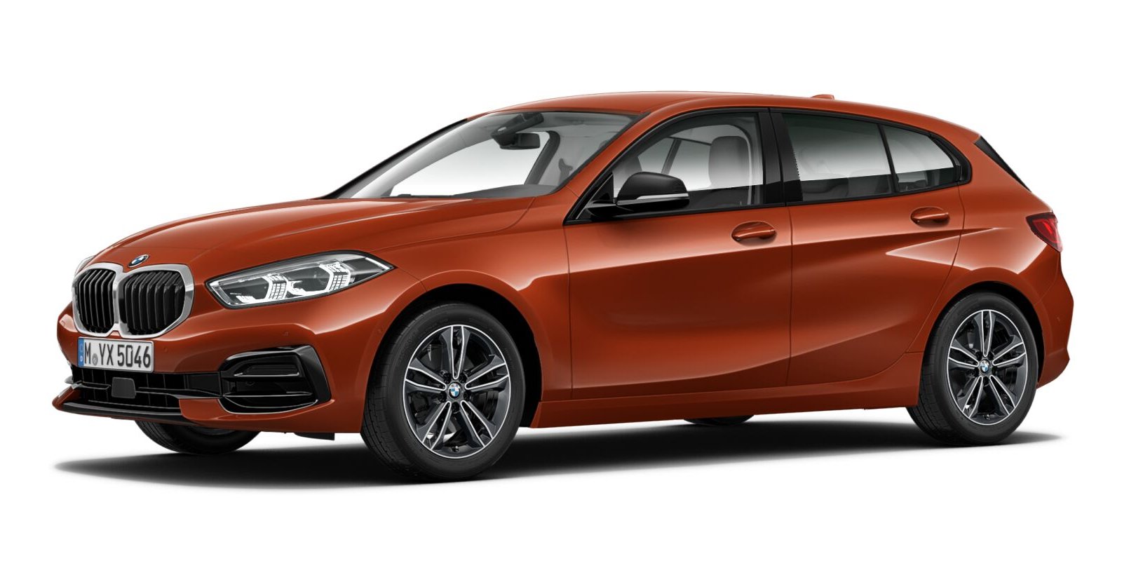 BMW 118i in Orange von vorne BMW 118i in Orange von vorne