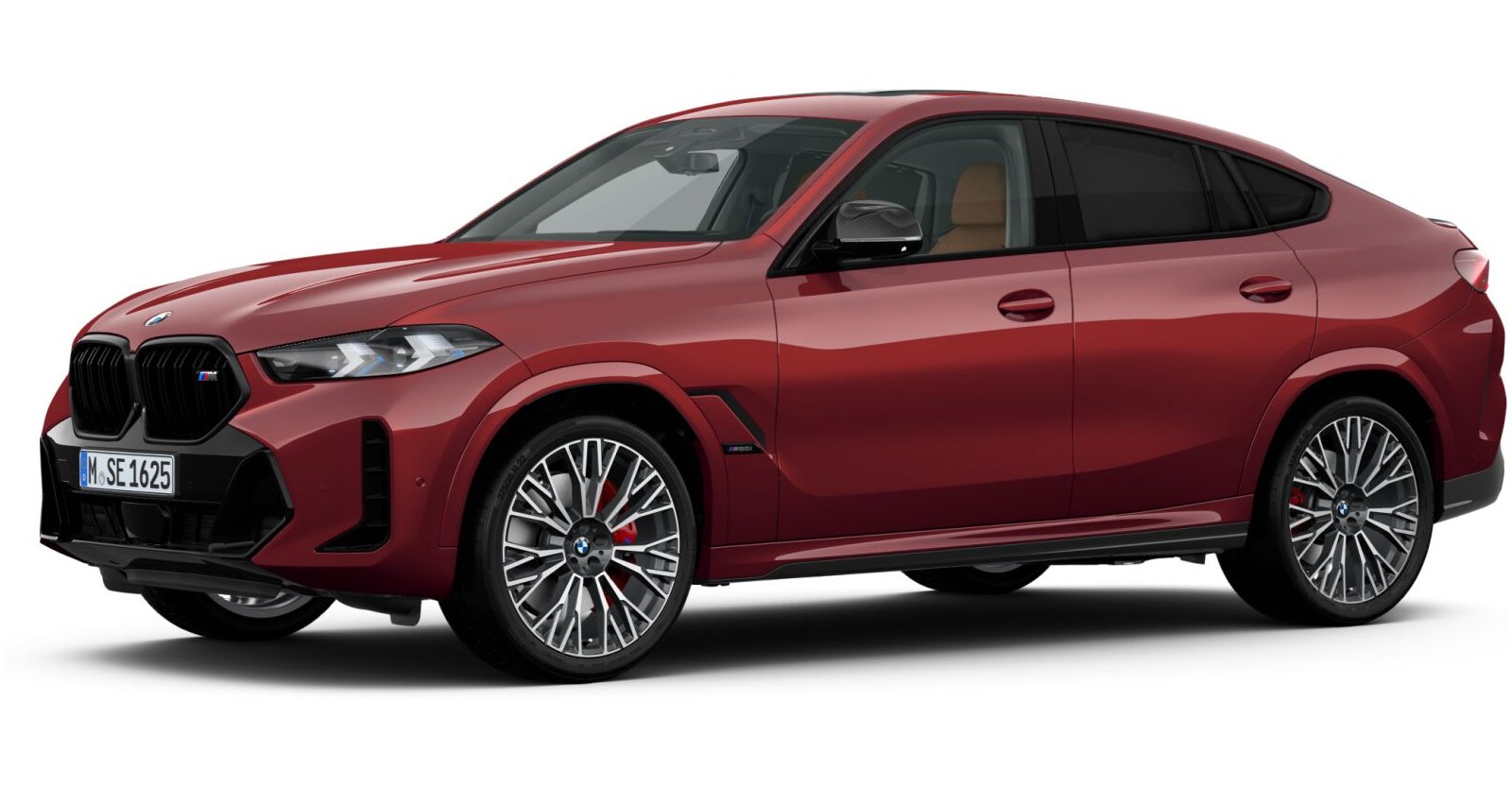 BMW X6 M60i xDrive in Rot von vorne BMW X6 M60i xDrive in Rot von vorne