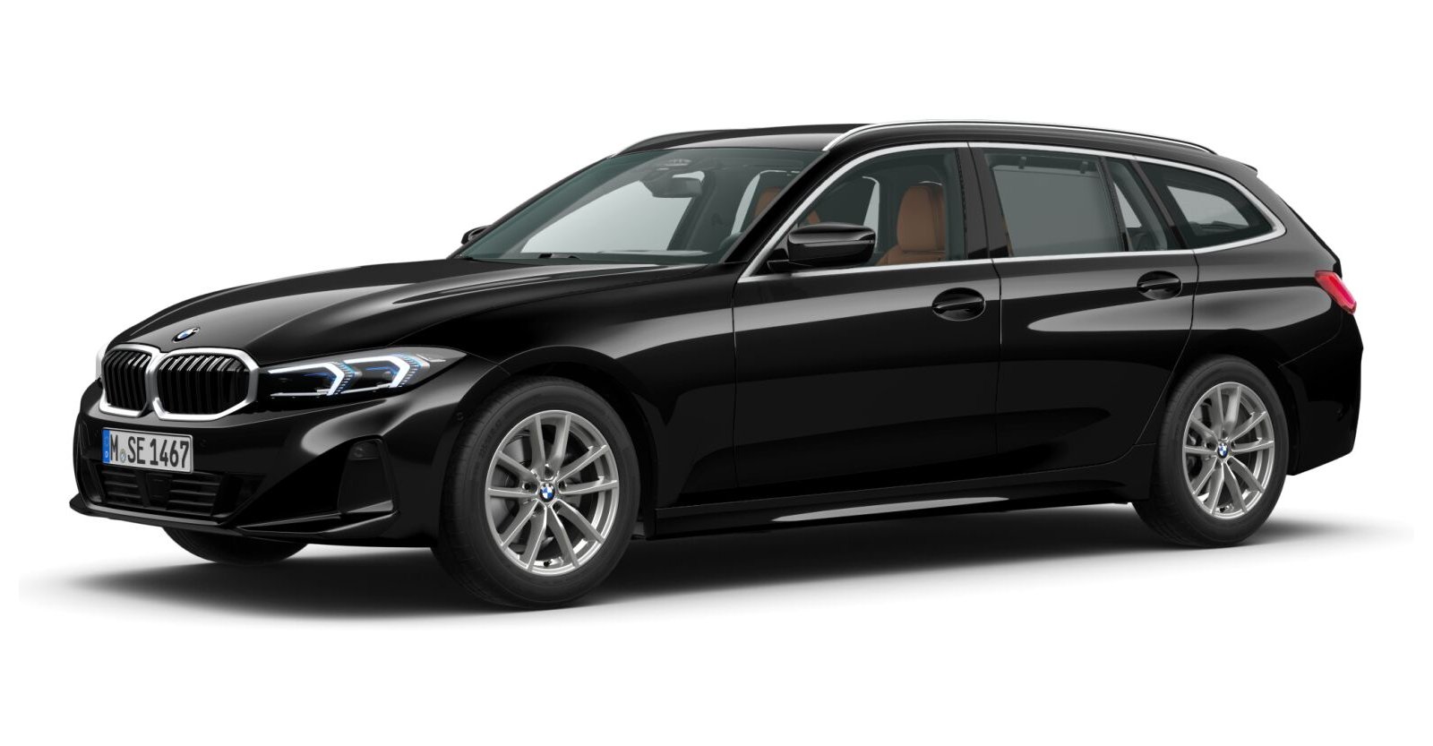 BMW BMW 3er in Schwarz von vorne BMW BMW 3er in Schwarz von vorne