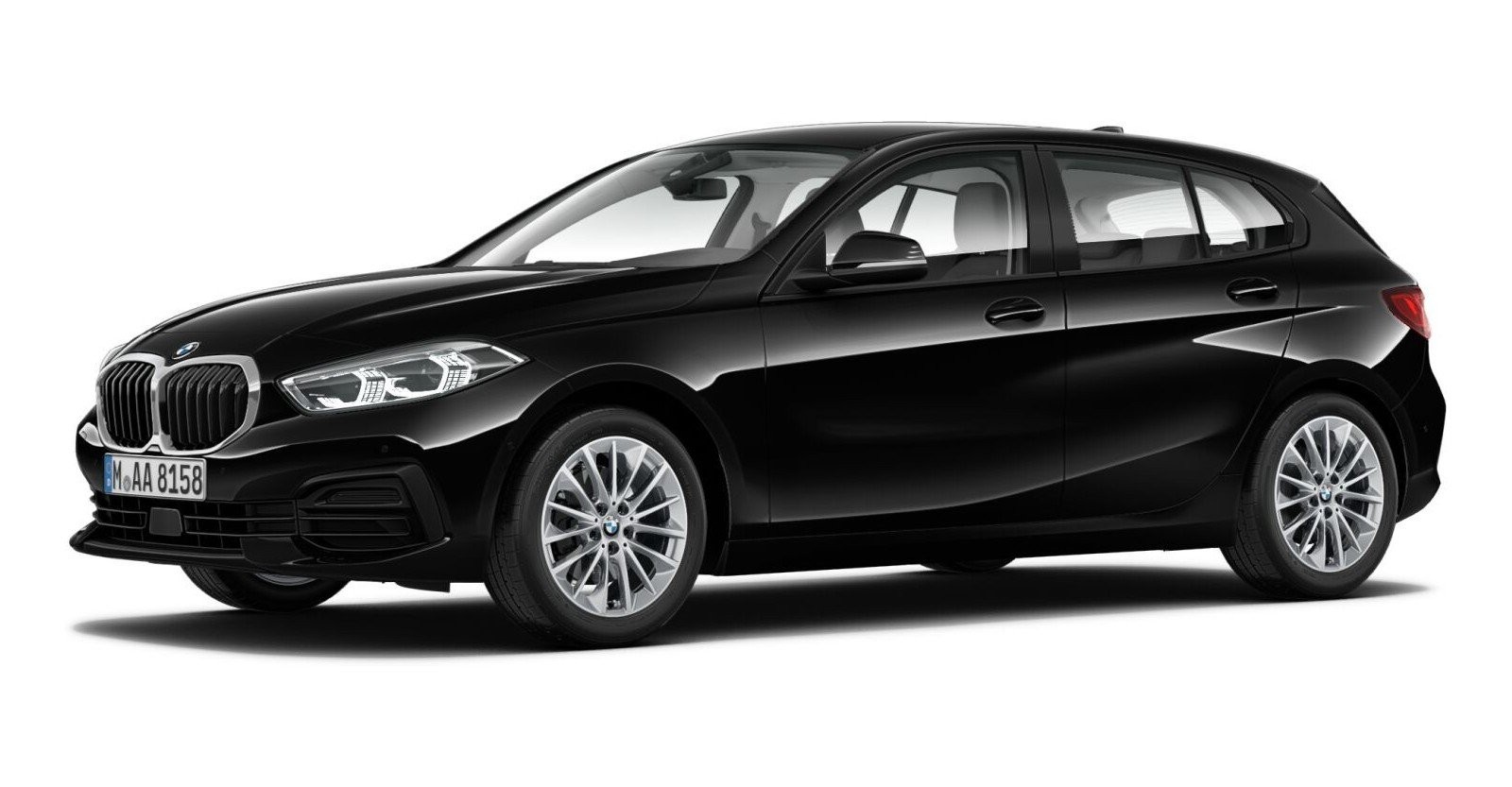 BMW BMW 1er in Schwarz von vorne BMW BMW 1er in Schwarz von vorne