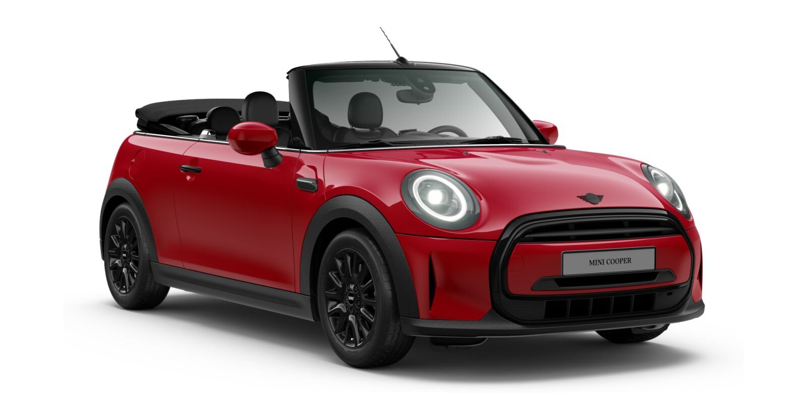 MINI Cooper Cabrio in Rot von vorne
