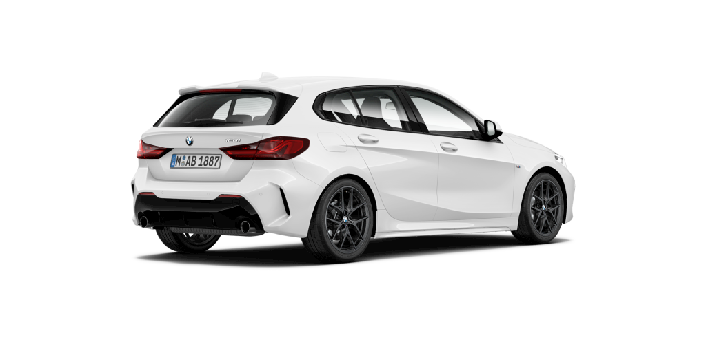 BMW BMW 1er in Weiß von hinten BMW BMW 1er in Weiß von hinten