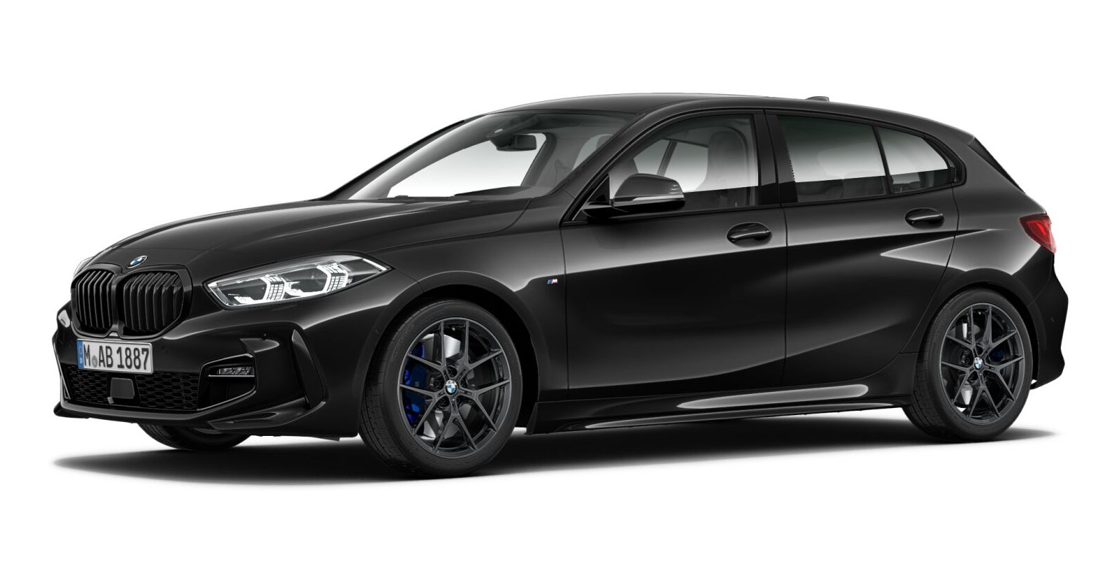 BMW BMW 1er in Schwarz von vorne BMW BMW 1er in Schwarz von vorne