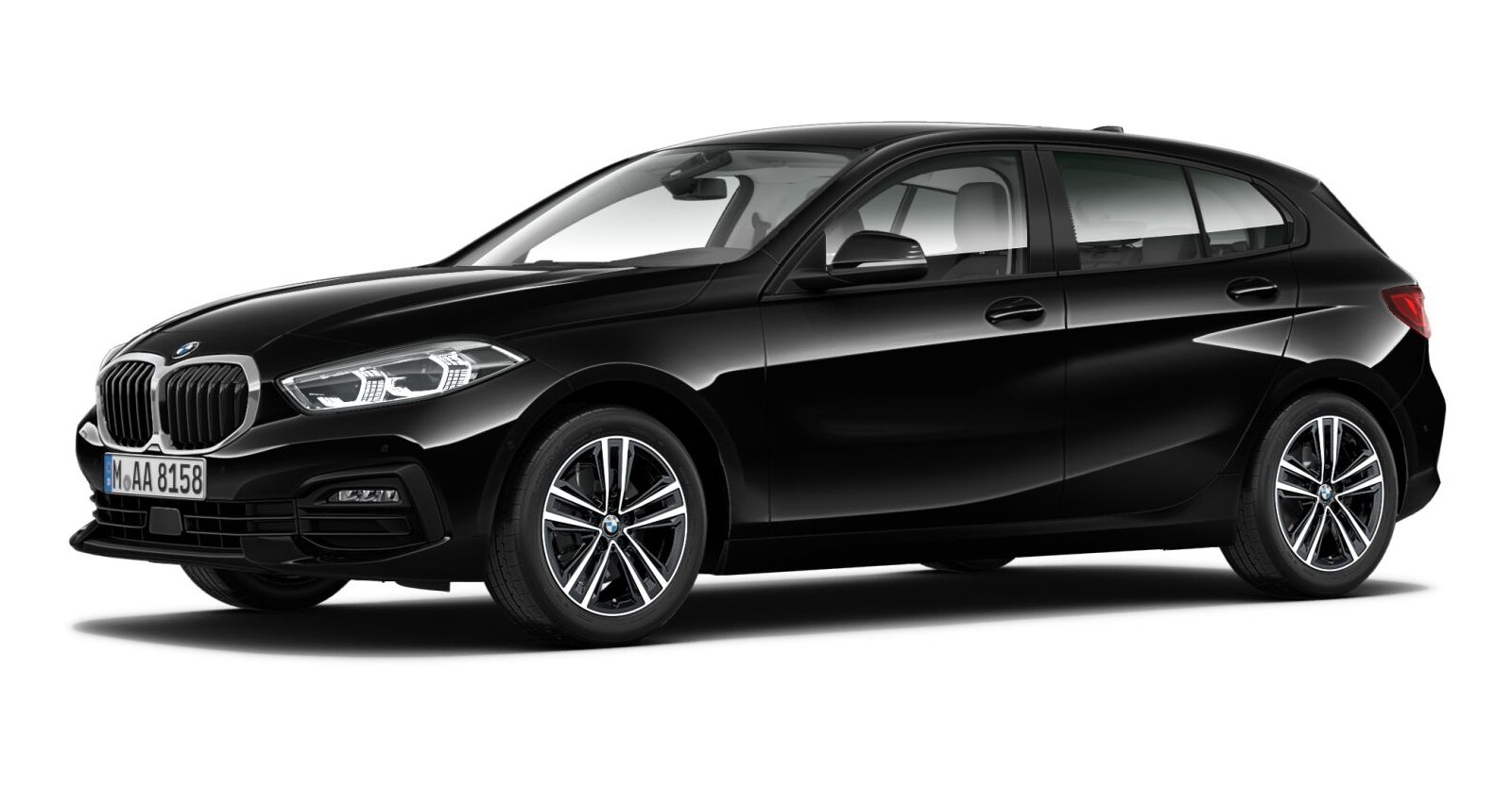 BMW 120i in Schwarz von vorne BMW 120i in Schwarz von vorne