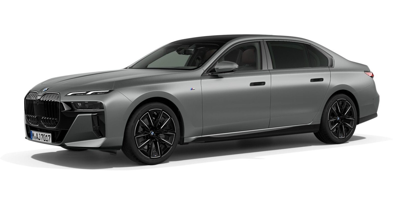 BMW 740d xDrive Limousine in Grau von vorne