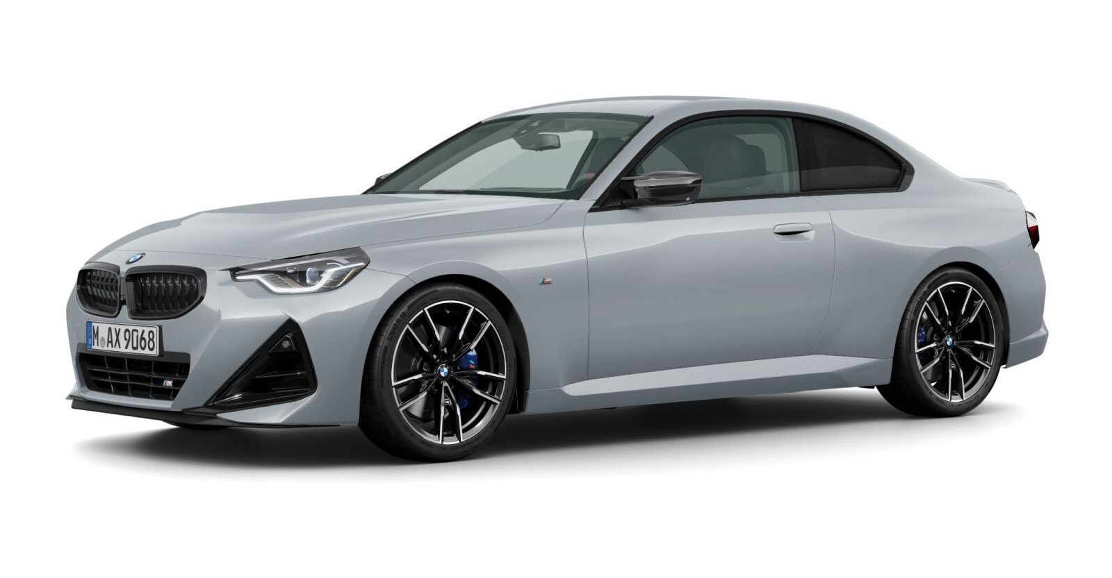 BMW M240i xDrive Coupé in Grau von vorne BMW M240i xDrive Coupé in Grau von vorne