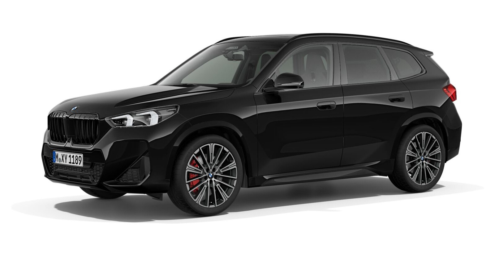 BMW X1 sDrive20i in Schwarz von vorne BMW X1 sDrive20i in Schwarz von vorne