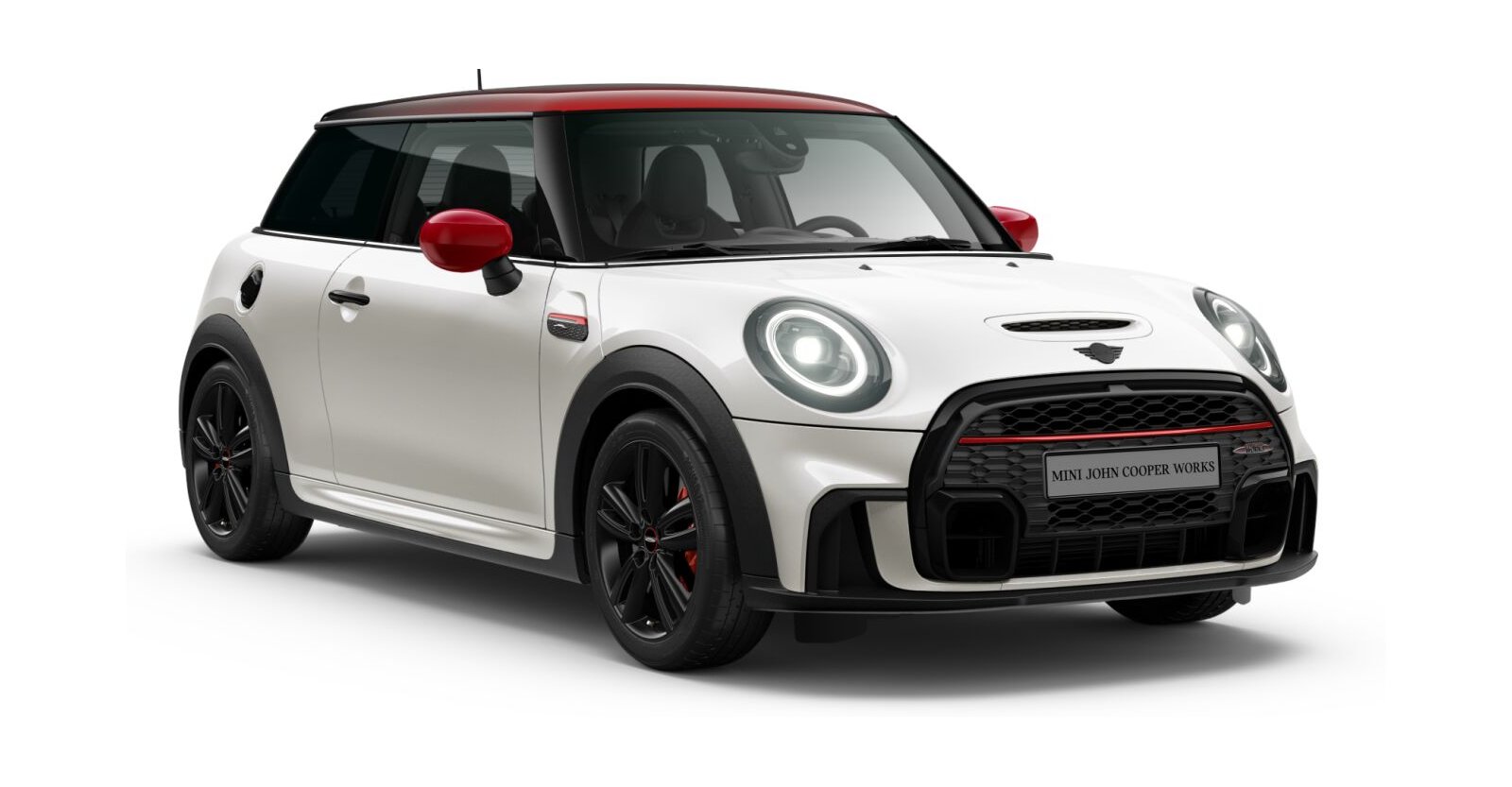 MINI John Cooper Works 3-Türer in Weiß von vorne MINI John Cooper Works 3-Türer in Weiß von vorne