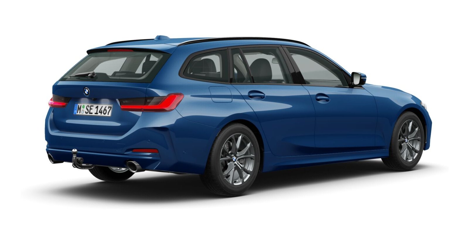 BMW BMW 3er in Blau von hinten