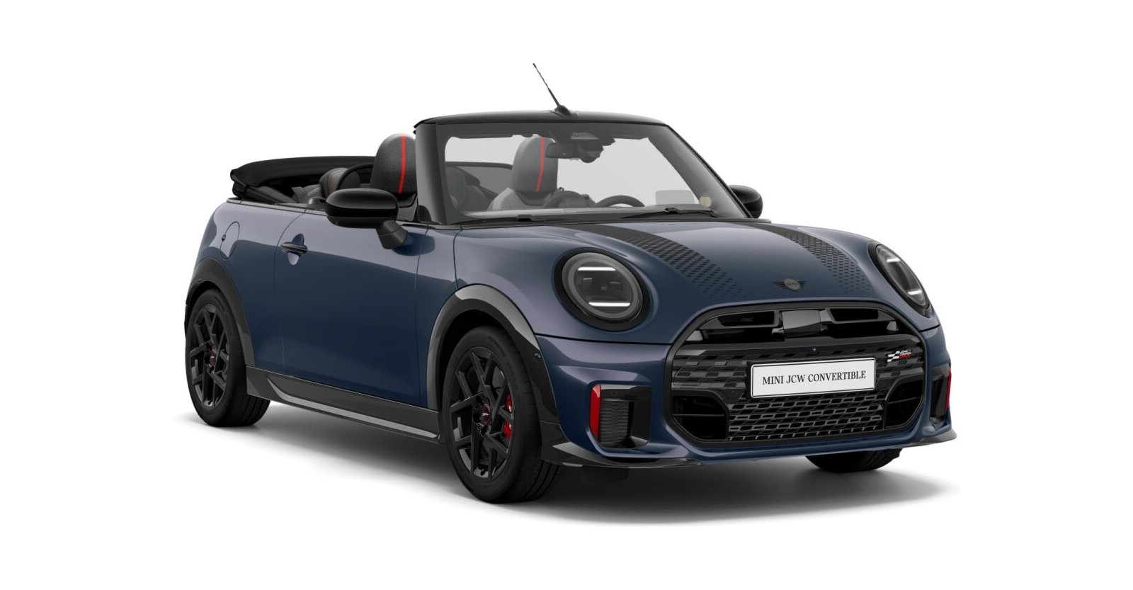 MINI John Cooper Works Cabrio in Blau von vorne MINI John Cooper Works Cabrio in Blau von vorne